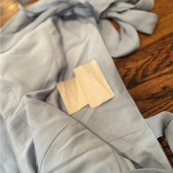 BHLDN Blue Storm Cloud Wedding Guest Sleeveless Dress with Slit Size 2 - Picture 8 of 10